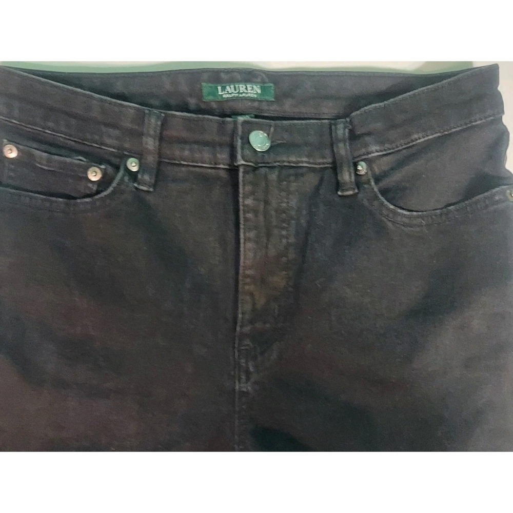 Lauren Ralph Lauren Jeans Women's Size 12‎ Premier Skinny Curvy Crop Black Denim